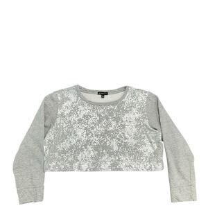 Beyond Yoga Athletic Women’s Cropped Long Sleeve Top Gray Silver Size XL EUC